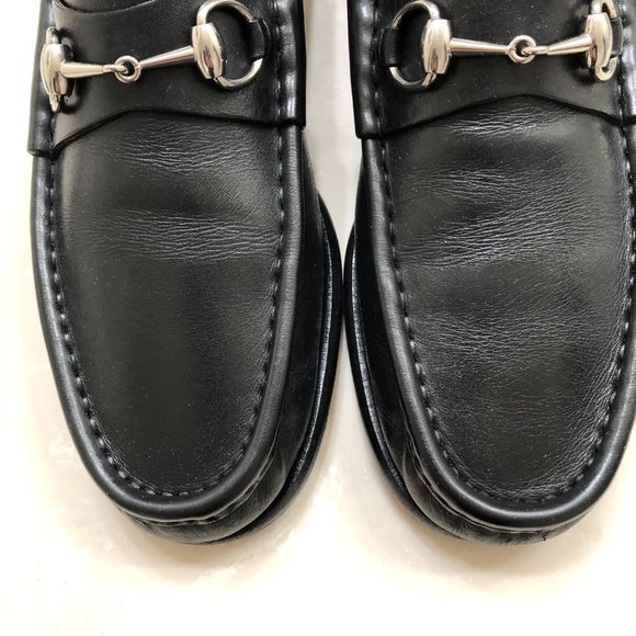 NOT FOR SALE Gucci 10D Black loafers w/silver horse bite 10D like New main image 11